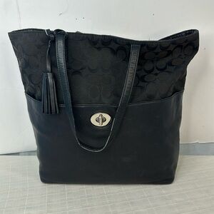 COACH Legacy Signature Turn-Lock Tote | Black